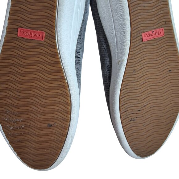 Aetrex Christie Wedge Leather Loafers Size 39 US 8.5 Taupe Gray Slip On Reptile - Picture 7 of 13